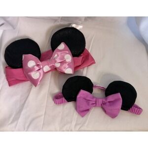 Baby Girls Disney Pink Minnie Mouse Ears Headbands Set Of Two